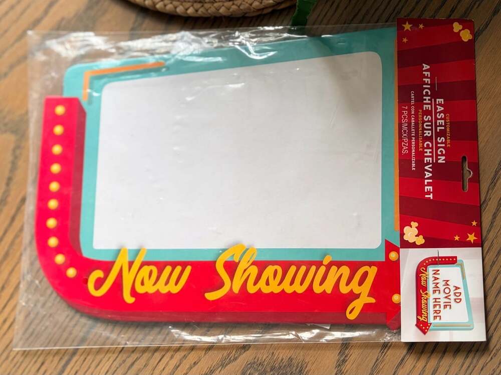 Now Showing Movie Night Customizable Easel Sign 133 Stickers
